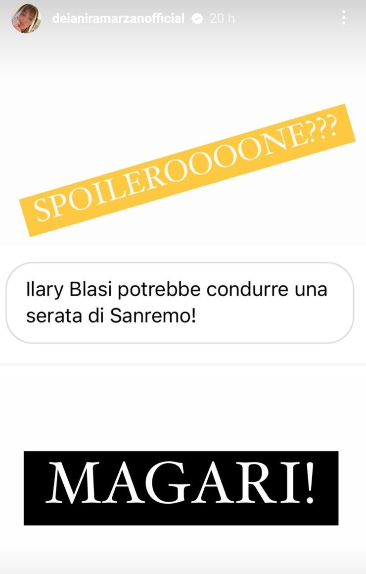 Ilary Blasi Sanremo indiscrezione choc