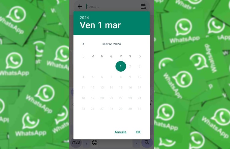 Il calendario nella chat di Whatsapp