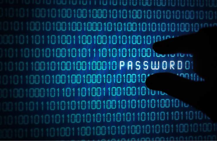 Schermata di un pc con la parola password
