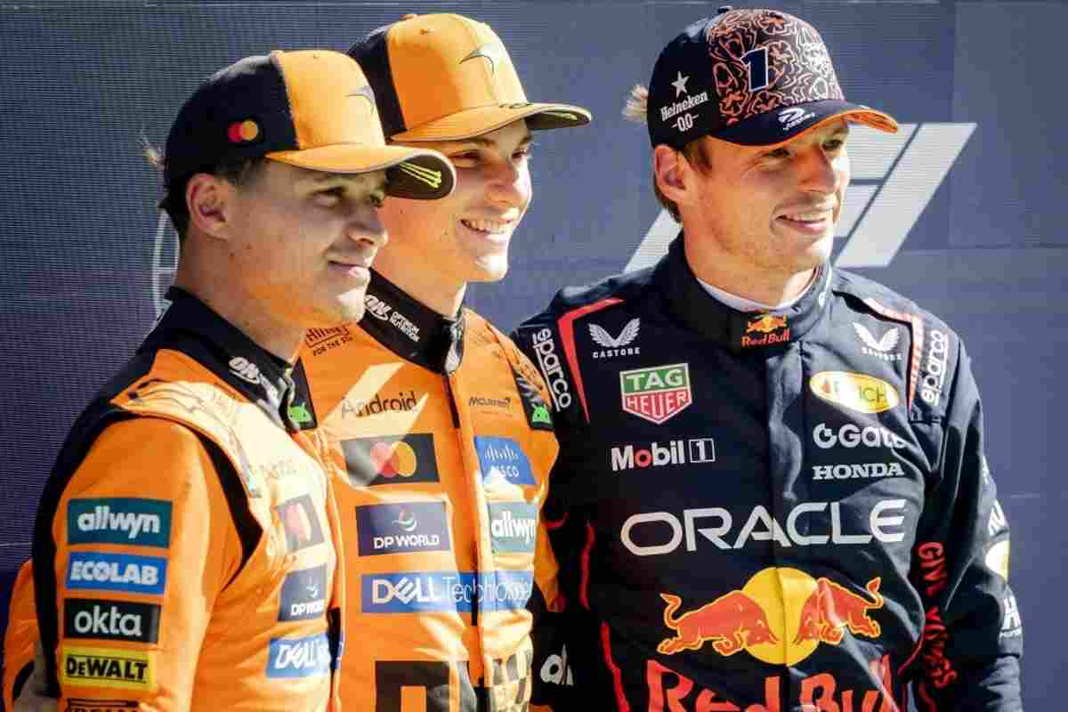 Norris Piastri e Verstappen